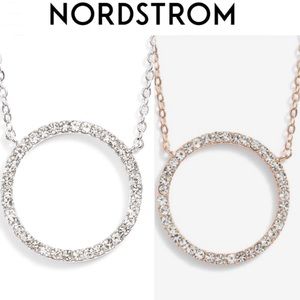 NORDSTROM Pavé Open Circle Pendant Necklace